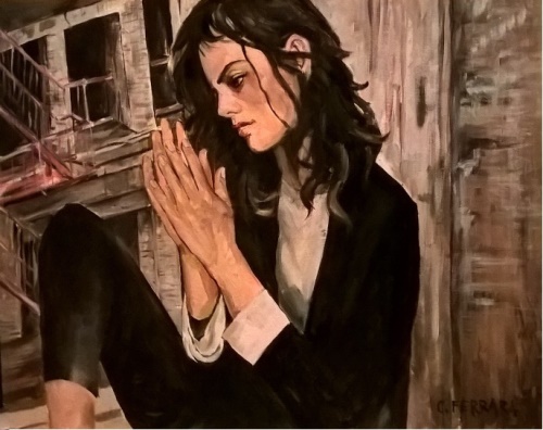 "Scintilla" - acrilico e olio su pannello telato (50x40)